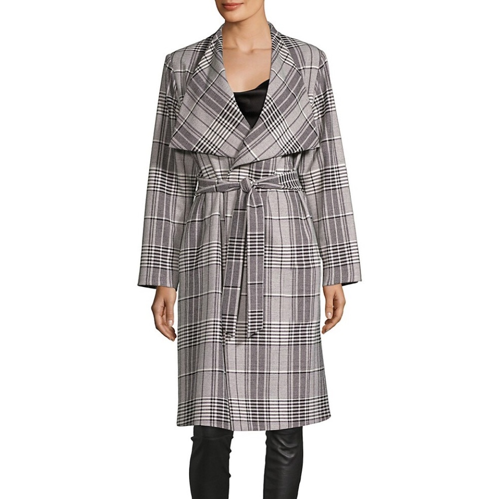 NWOT Alice + Olivia Ginny Plaid Wrap Jacket